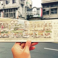 linchiangwen: “ 台中市中區 第二市場 #手繪 #插畫 #速寫 ...